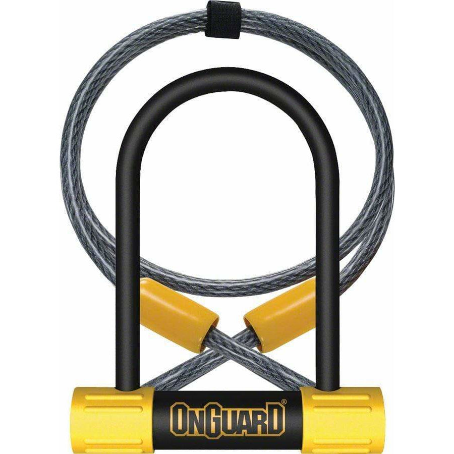 OnGuard BullDog Series U-Lock - 3.5 x 5.5", Keyed, Black/Yellow, Includes 4' cable and bracket