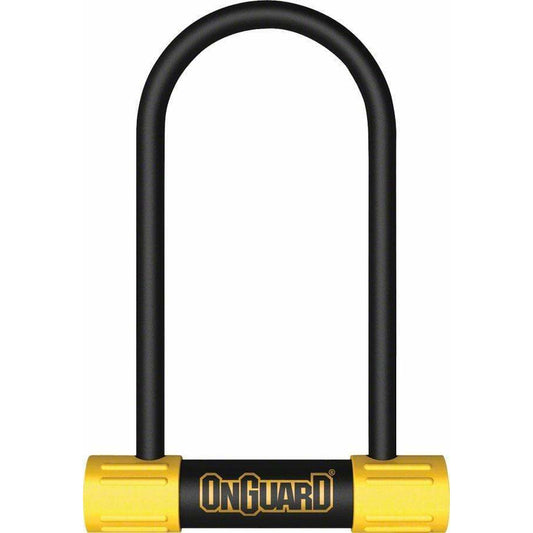 OnGuard BullDog Series U-Lock - 3.5 x 7", Keyed, Black/Yellow, Includes bracket