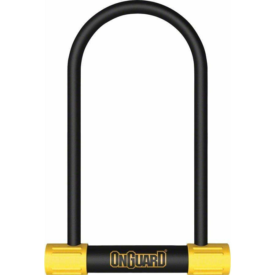 OnGuard BullDog Series U-Lock - 4.5 x 11", Keyed, Black/Yellow, Includes bracket