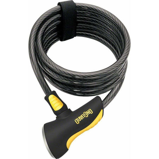 OnGuard Doberman Bike Cable Lock with Key: 6' x 10mm, Gray/Black/Yellow
