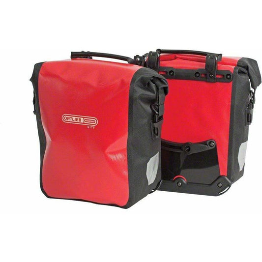 Ortlieb Front-Roller City Front Pannier: Pair ~ Red/Black