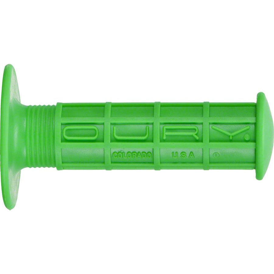 Oury BMX Waffle Bike Handlebar Grips - Green, Flange