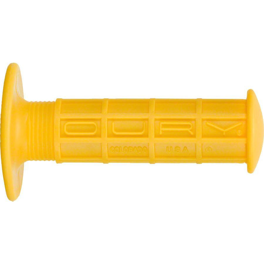 Oury BMX Waffle Bike Handlebar Grips - Yellow, Flange