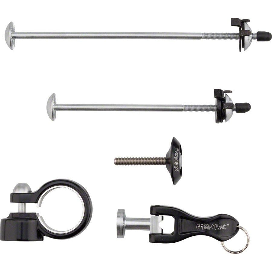Pinhead 4-Pack Lockset: Wheel Skewer Set, Seat, Fork Top Cap