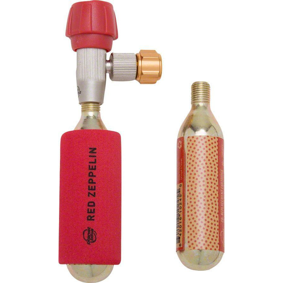 Planet Bike Red Zeppelin Bike Inflator: Includes Two Threaded 16g Cartridges and Sleeve