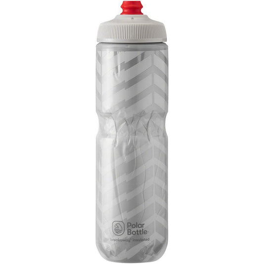 Polar Bottles Breakaway Bolt Insulated Bike Water Bottle -24oz, White/Silver