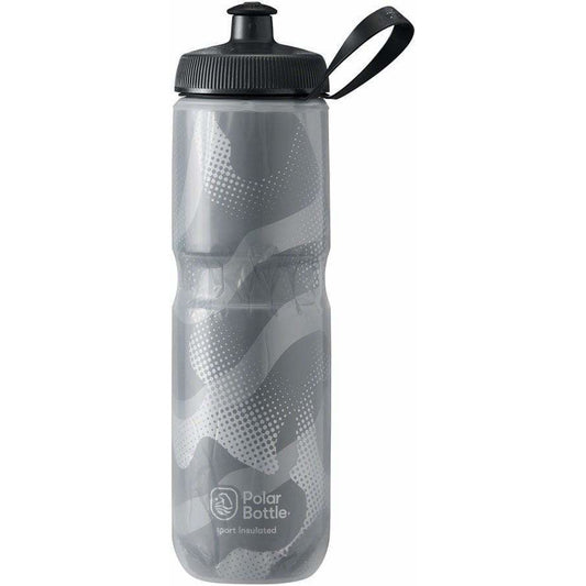 Polar Bottles Sport Contender Insulated Bike Water Bottle - 24oz, Charcoal/Silver