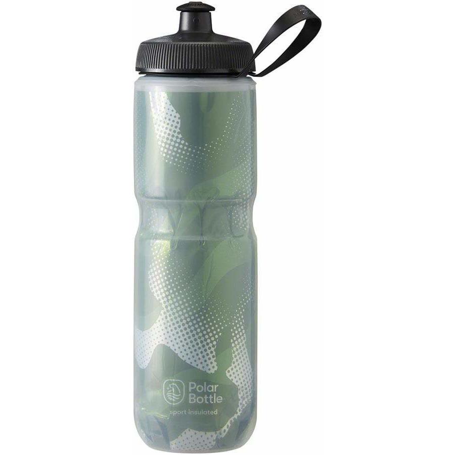 Polar Bottles Sport Contender Insulated Bike Water Bottle - 24oz, Olive/Silver