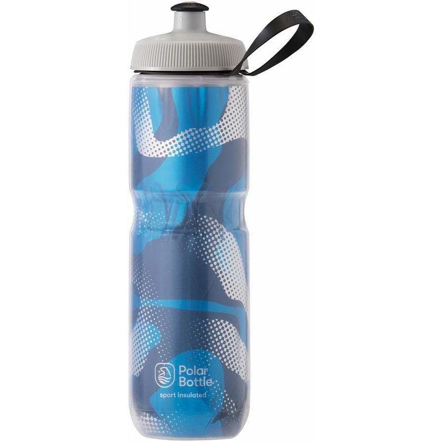 Polar Bottles Sport Insulated Contender Bike Water Bottle - 24oz, Blue/Silver