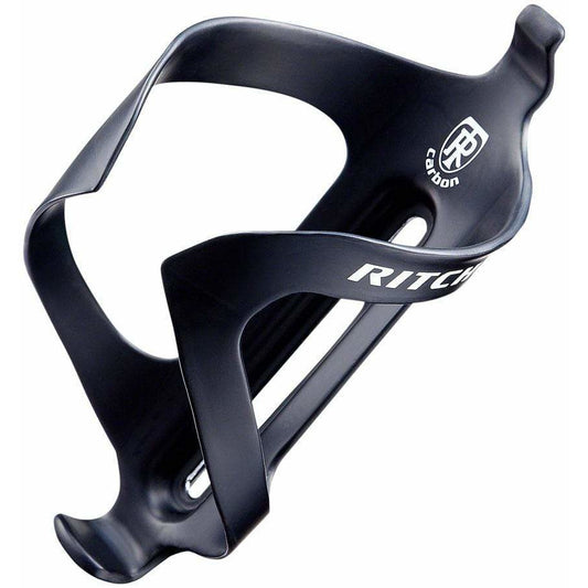 Ritchey WCS Carbon Bike Water Bottle Cage: Black with White Logo
