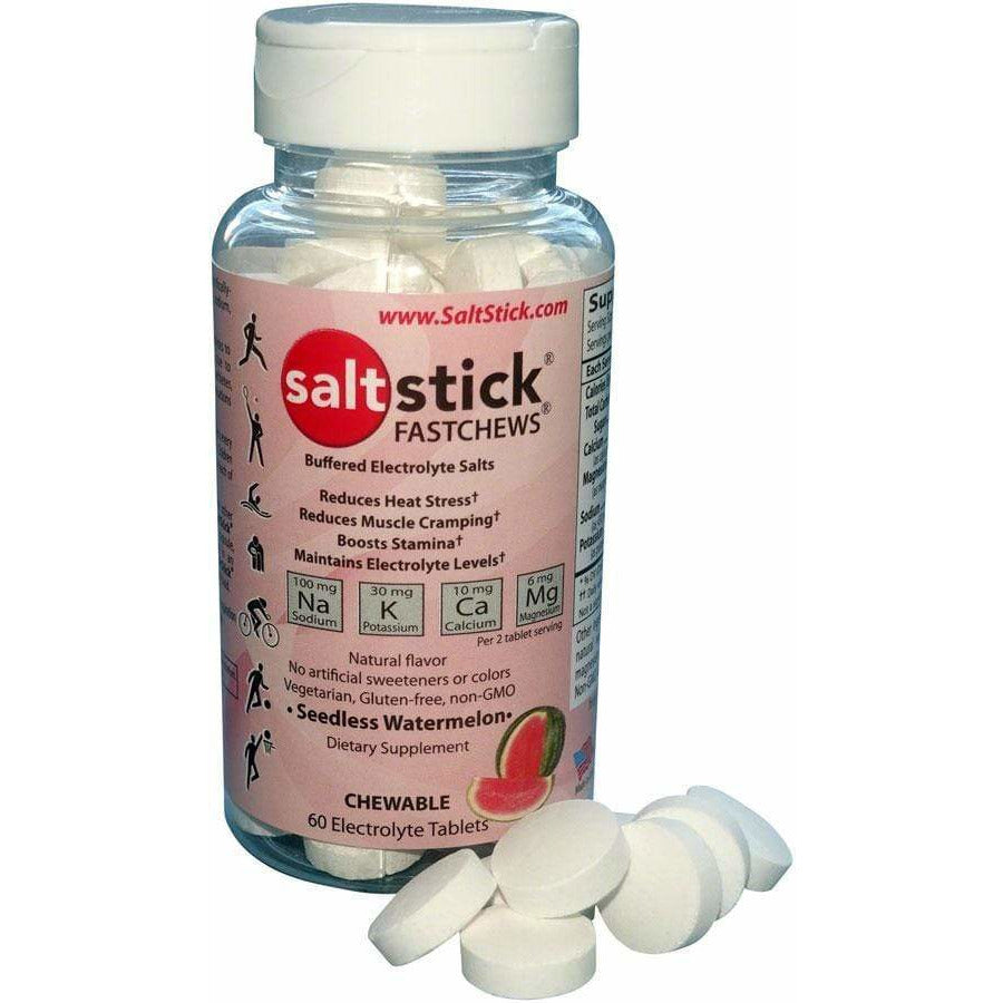 SaltStick Saltstick Fastchews Chewable Electrolyte Tablets: Bottle of 60, Seedless Watermelon