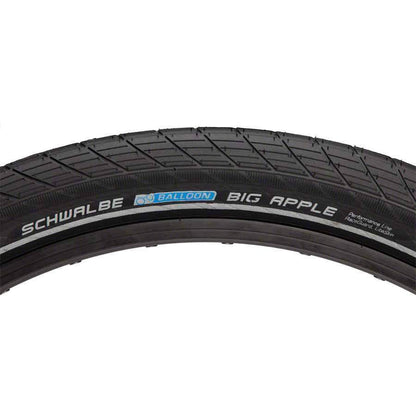 Schwalbe Big Apple Bike Tire: 26 x 2.35", Wire Bead, Performance Line, Endurance Compound, RaceGuard, Black/Reflect
