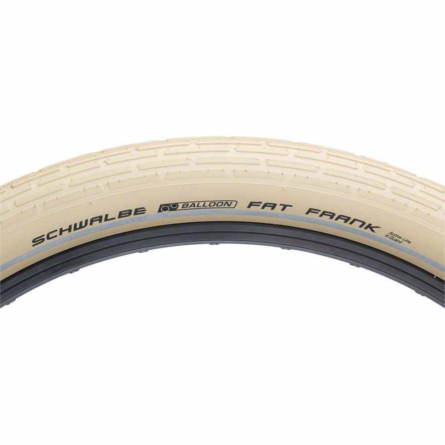 Schwalbe Fat Frank Bike Tire: 26 x 2.35", Wire Bead, Active Line, Basic Compound, K-Guard, Creme/Reflect