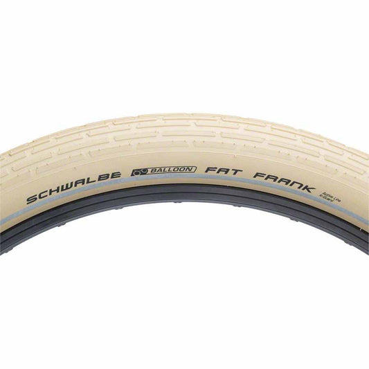 Schwalbe Fat Frank Bike Tire: 26 x 2.35", Wire Bead, Active Line, Basic Compound, K-Guard, Creme/Reflect