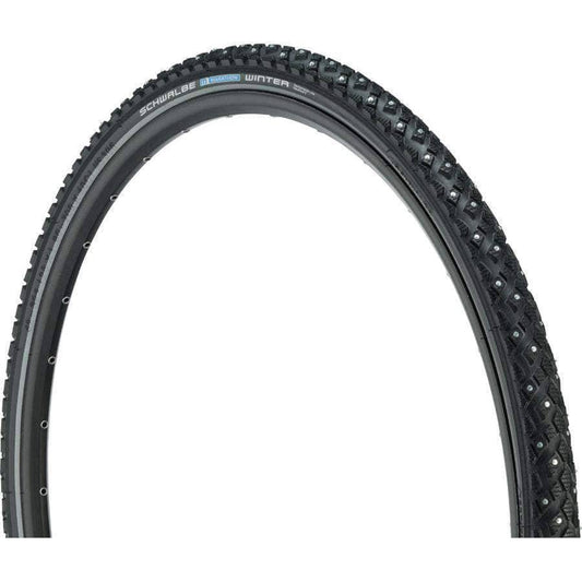 Schwalbe Marathon Winter Plus Bike Tire: 700 x 40c, Wire Bead, Performance Line, Winter Compound, SmartGuard, TwinSkin, 240 Steel Studs, Black/Re