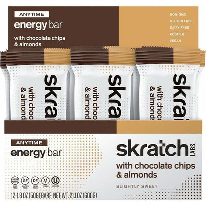 Skratch Labs Anytime Energy Bar: Almond Chocolate Chip, Box of 12