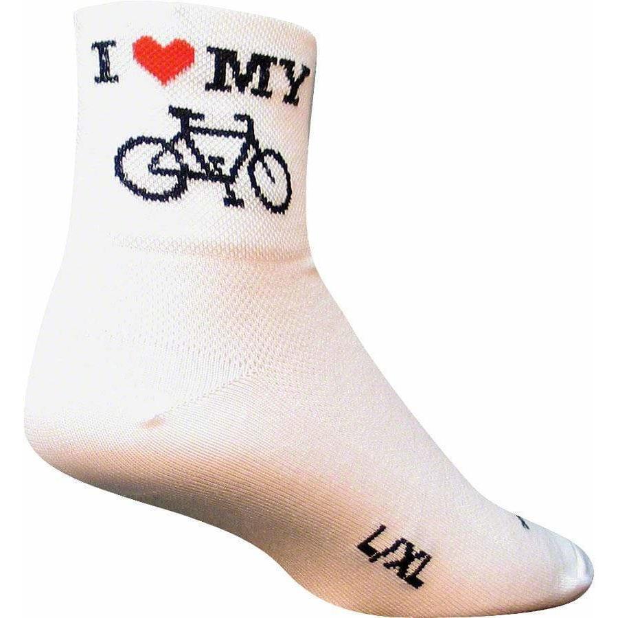 SockGuy Classic I Love My Bike Bike Socks - 3 inch