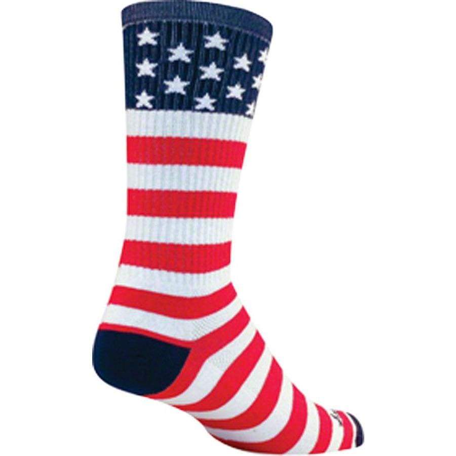 SockGuy Crew USA Flag Cycling Socks - 6 inch