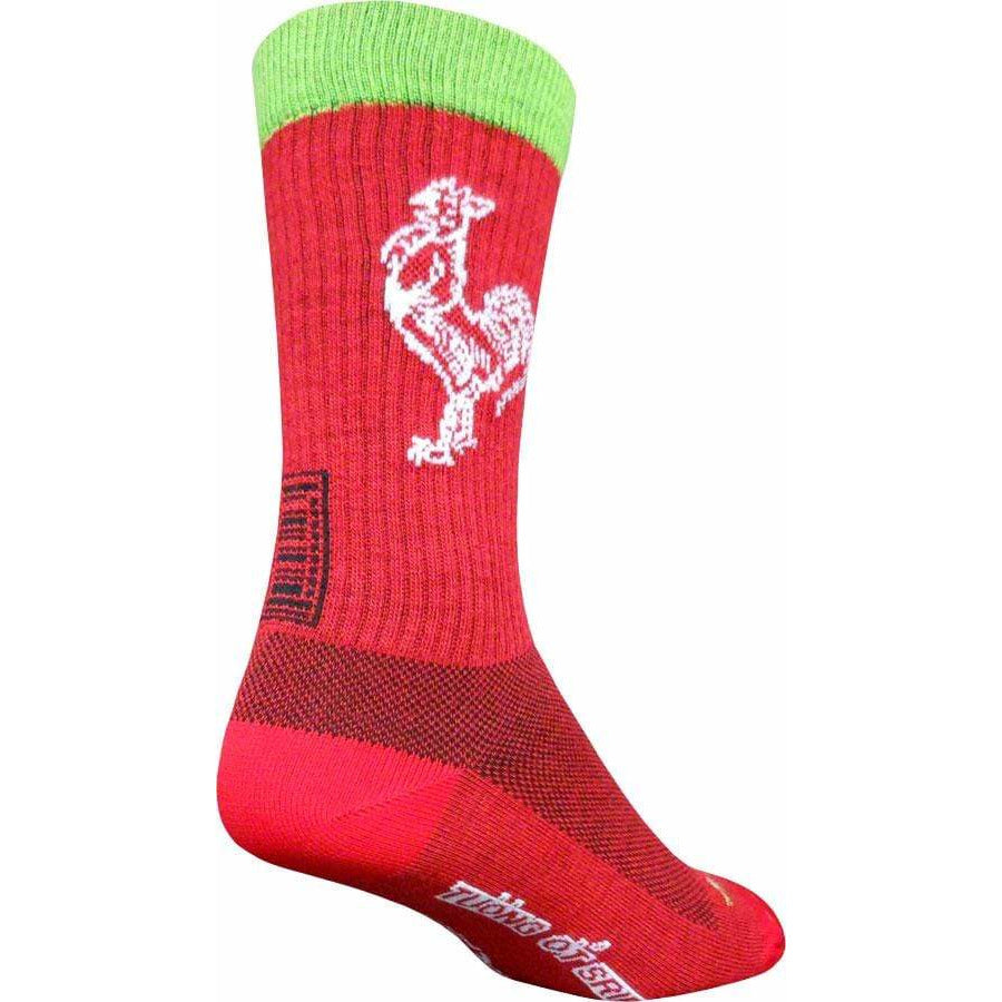 SockGuy Sriracha Wool Bike Socks - 8 inch