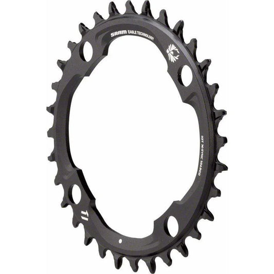 SRAM 30t 94 BCD x 4-Bolt 11/12-Speed X-Sync2 Eagle Chainring, Black