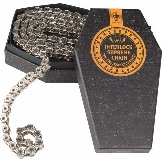 The Shadow Conspiracy Interlock Supreme Chain - Single Speed 1/2" x 1/8", 98 Links, Half Link Chain, Silver - Chains - Bicycle Warehouse