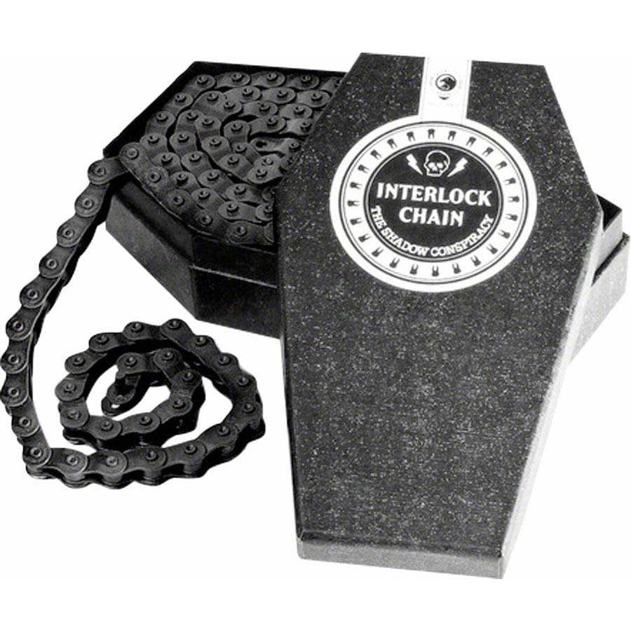 The Shadow Conspiracy Interlock V2 Chain - Single Speed 1/2" x 1/8", 98 Links, Half Link Chain, Black - Chains - Bicycle Warehouse