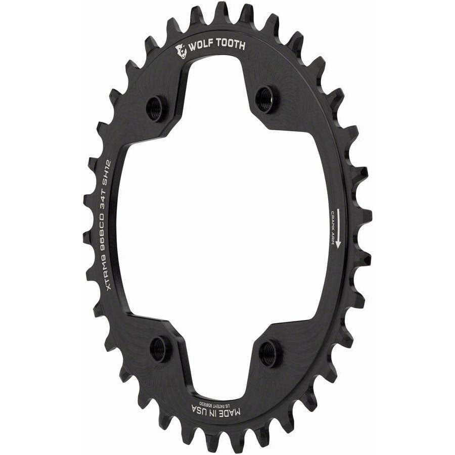 Wolf Tooth 96 Asymmetric BCD, 4-Bolt, Drop-Stop, For Shimano Cranks, Use 12-Spd Hyperglide+ Chain