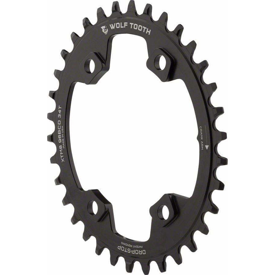 Wolf Tooth Elliptical Shimano 110 Asymmetric BCD Chainring, 4-Bolt, Drop-Stop, For Shimano Cranks