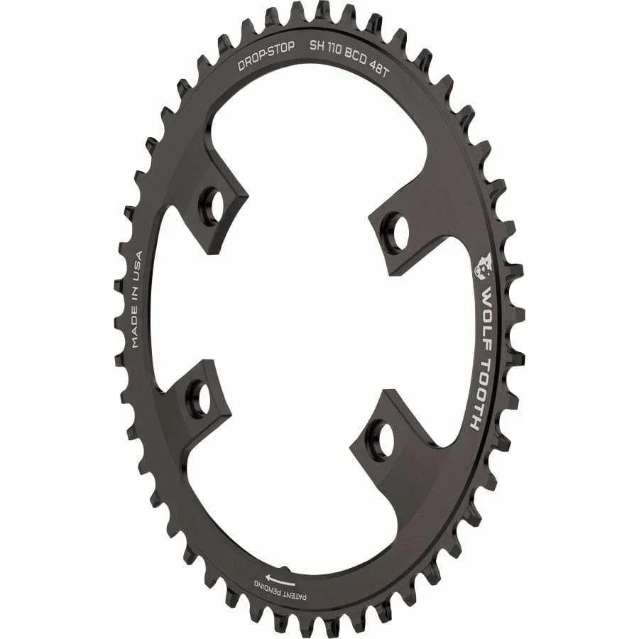 Wolf Tooth Shimano 110 Asymmetric BCD Chainring , 4-Bolt, Drop-Stop, For Shimano Cranks