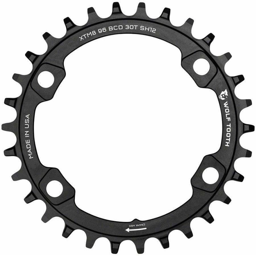 Wolf Tooth Wolf Tooth 96 BCD Chainring - 32t, 96 Asymmetric BCD, 4-Bolt, For Shimano M8000/M7000 Cranks, Requires 12-Speed Hyperglide+ Chain